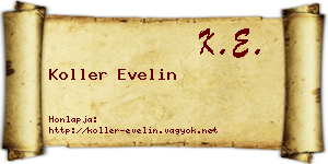 Koller Evelin névjegykártya